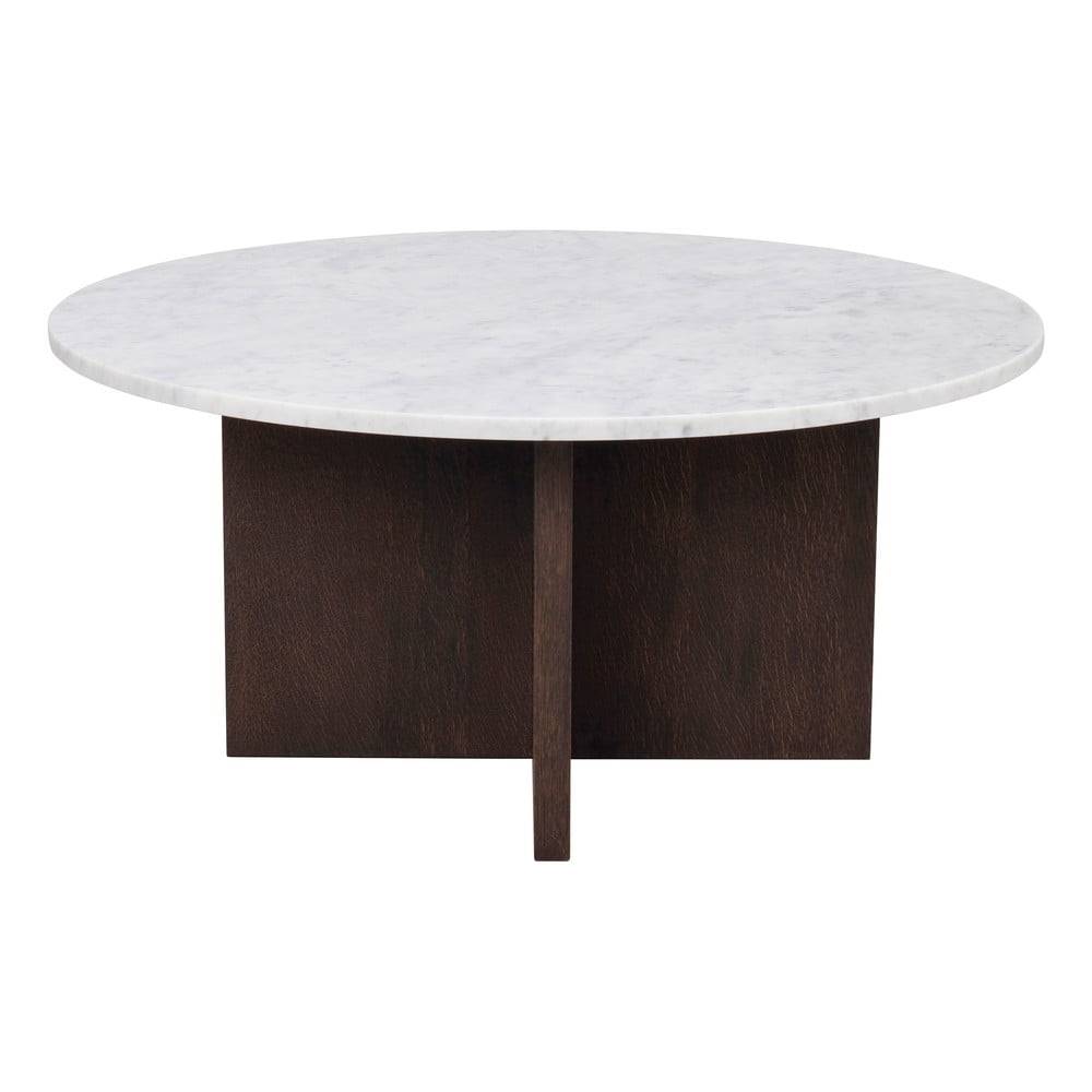 Rowico Bielo-hnedý mramorový okrúhly konferenčný stolík 90x90 cm Brooksville - , značky Rowico