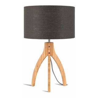 Good&Mojo Stolová lampa s tmavosivým tienidlom a konštrukciou z bambusu  Annapurna, značky Good&Mojo