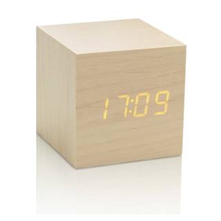 Gingko Svetlobéžový budík so žltým LED displejom  Cube Click Clock, značky Gingko