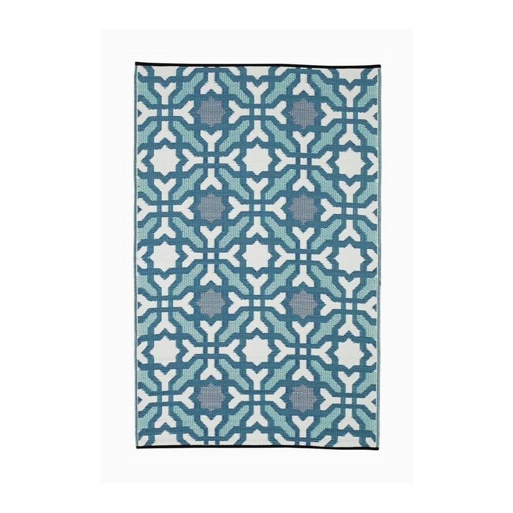 Fab Hab Modro-sivý obojstranný vonkajší koberec z recyklovaného plastu  Seville, 120 x 180 cm, značky Fab Hab