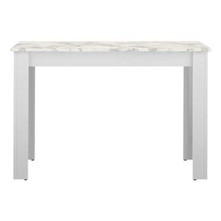 Biely jedálenský stôl s doskou v dekore mramoru 110x70 cm Nice - TemaHome