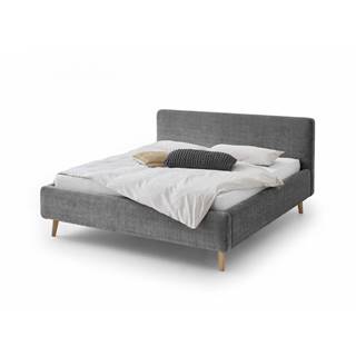 Meise Möbel Tmavosivá čalúnená dvojlôžková posteľ s úložným priestorom s roštom 180x200 cm Mattis - , značky Meise Möbel