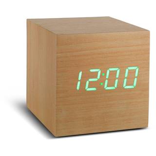Gingko Béžový budík so zeleným LED displejom  Cube Click Clock, značky Gingko