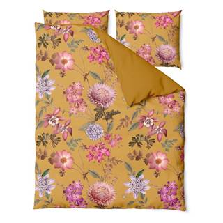 Bonami Selection Okrovožlté obliečky na dvojlôžko z bavlneného saténu  Blossom, 160 x 200 cm, značky Bonami Selection