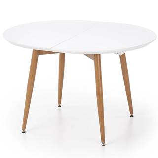 Stôl Edward 120/200 Mdf/Oceľ – Dub Med/Biely