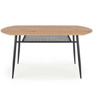 Stôl Jackson 160 Mdf/Rattan/Oceľ – Dub Zlatá/Čierna
