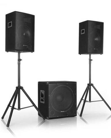 Auna Pro Cube 1812, 2.1 aktívna PA sada, 1600 W, 18" subwoofer, 2 x 12" reproduktor