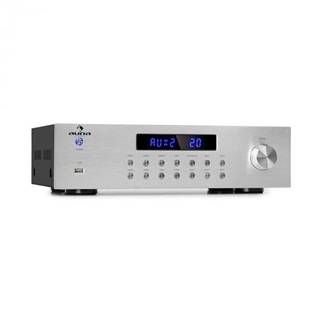 Auna AV2-CD850BT, 4-zónový HiFi stereo zosilňovač, 8 x 50 W RMS, bluetooth, USB, strieborný