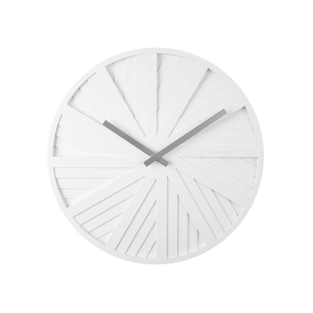 Karlsson Biele nástenné hodiny  Slides, ø 40 cm, značky Karlsson