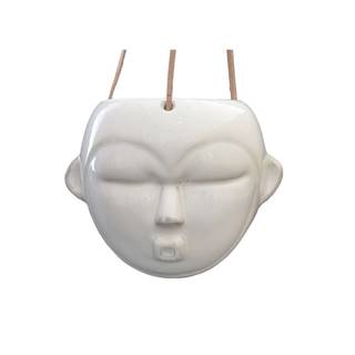 PT LIVING Biely závesný kvetináč  Mask, výška 15,2 cm, značky PT LIVING
