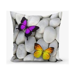 Obliečky na vaknúš s prímesou bavlny Minimalist Cushion Covers Double Butterfly, 45 × 45 cm