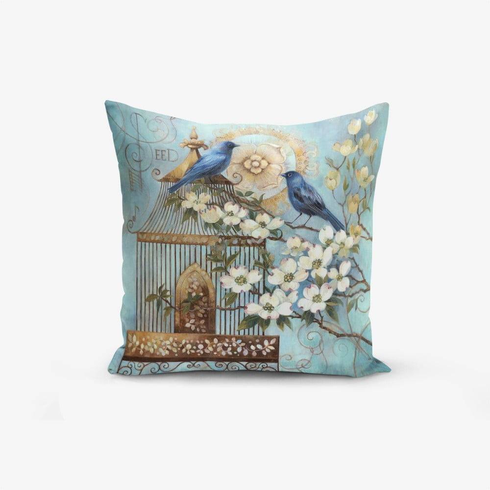 Minimalist Cushion Covers Obliečka na vankúš s prímesou bavlny  Blue Bird, 45 × 45 cm, značky Minimalist Cushion Covers