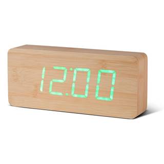 Gingko Svetlohnedý budík so zeleným LED displejom  Slab Click Clock, značky Gingko