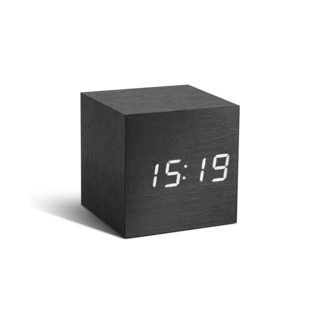 Gingko Čierny budík s bielym LED displejom  Cube Click Clock, značky Gingko