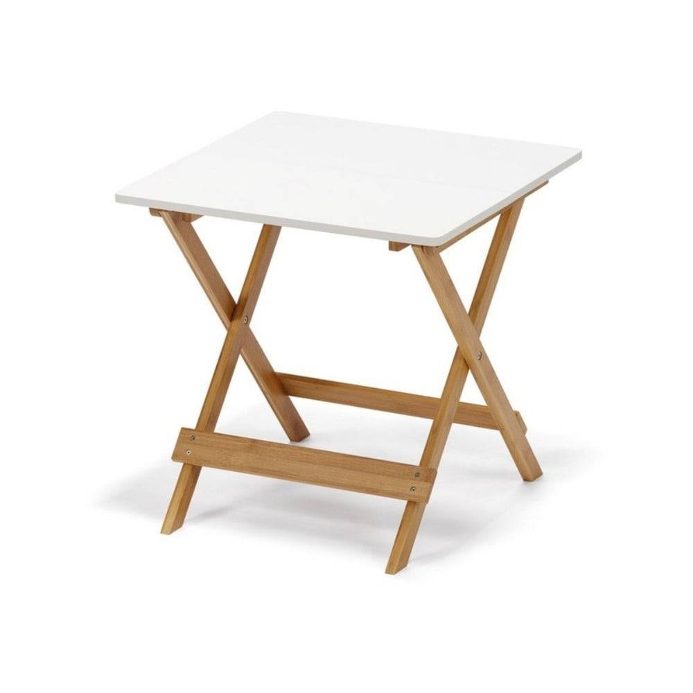 loomi.design Biely skladací stôl s bambusovými nohami Bonami Essentials Lora, značky loomi.design