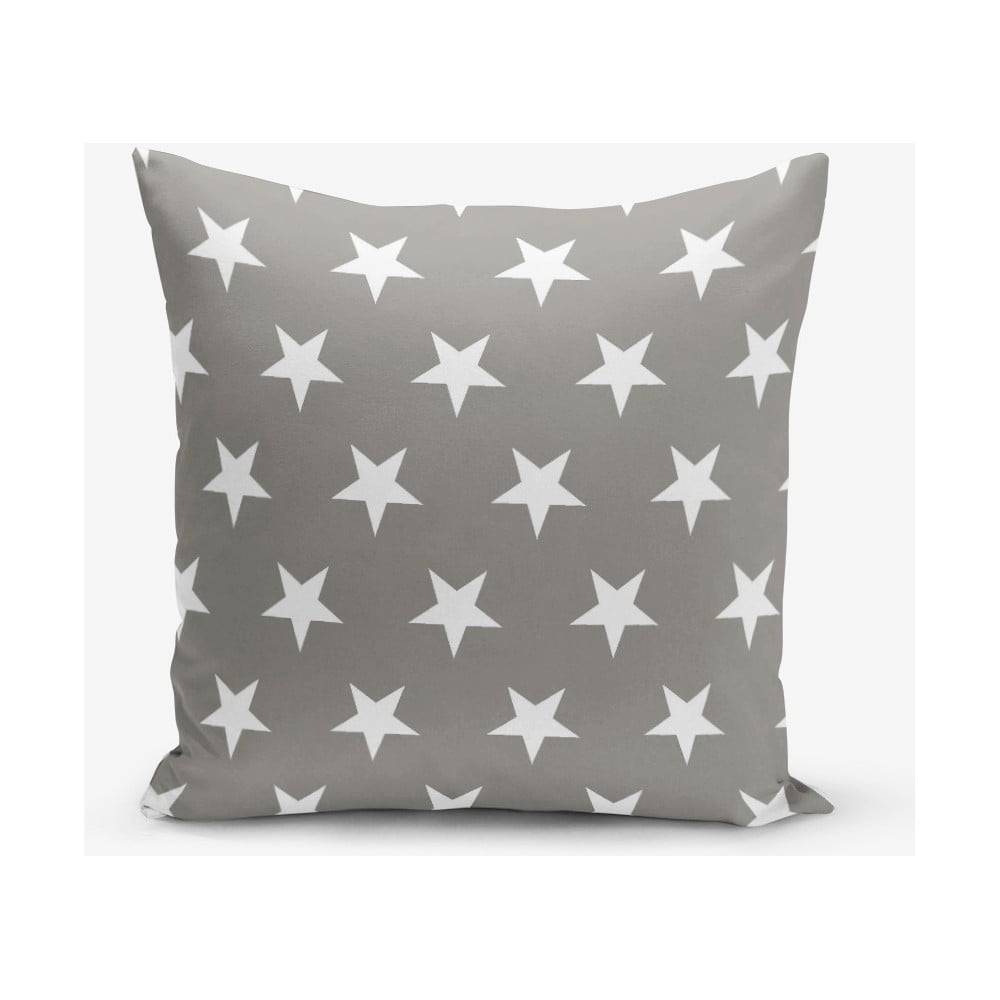 Minimalist Cushion Covers Sivá obliečka na vankúš s motívom hviezdd  45 × 45 cm, značky Minimalist Cushion Covers