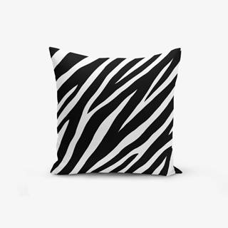 Čierno-biela obliečka na vankúš s prímesou bavlny Minimalist Cushion Covers Zebra, 45 × 45 cm