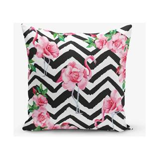 Minimalist Cushion Covers Obliečka na vankúš s prímesou bavlny  Stripped Flamingo, 45 × 45 cm, značky Minimalist Cushion Covers