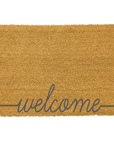 Sivá rohožka z prírodného kokosového vlákna Artsy Doormats Welcome Scribbled, 40 x 60 cm