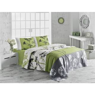 Victoria Ľahká bavlnená prikrývka cez posteľ na dvojlôžko Belezza Green, 200 × 230 cm, značky Victoria