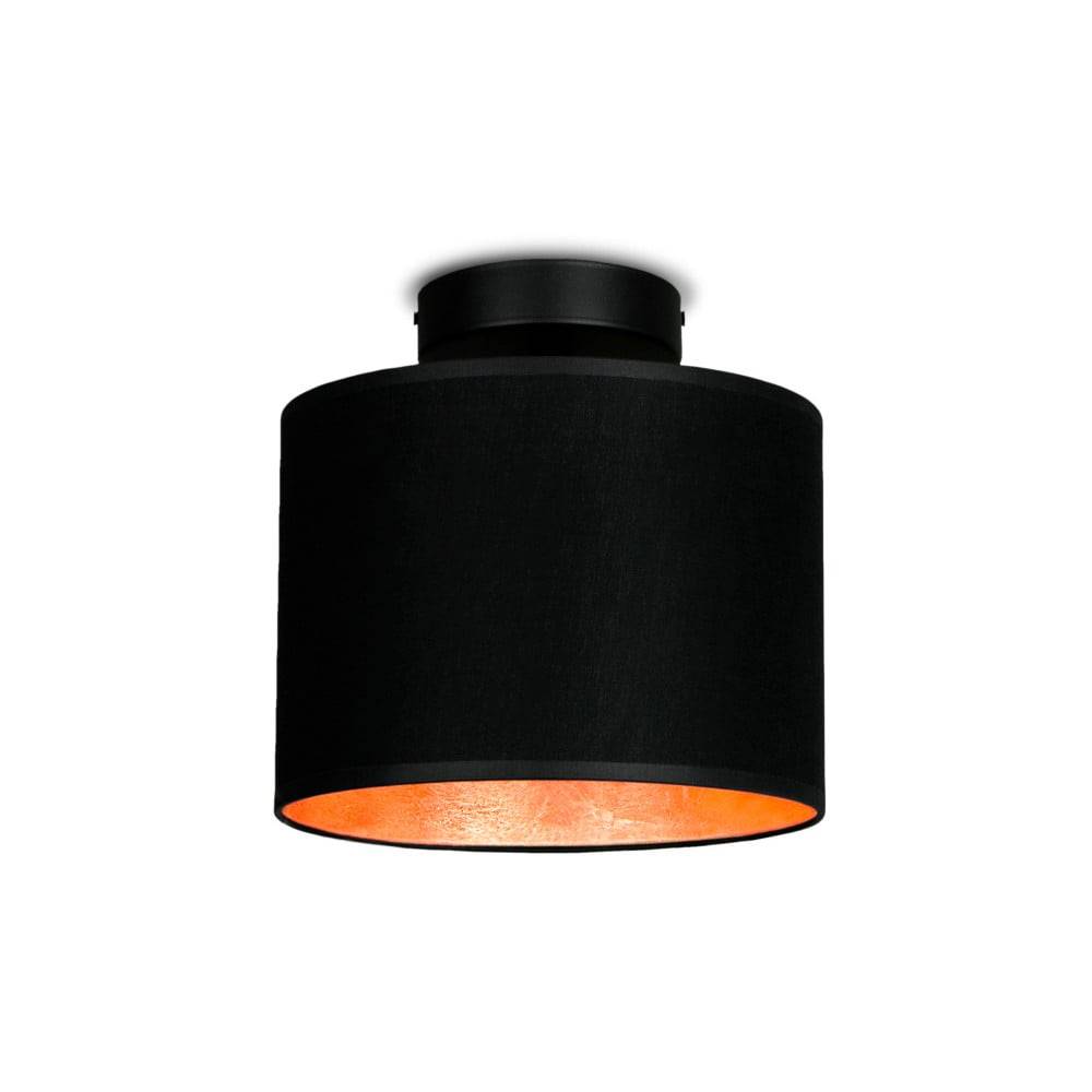 Sotto Luce Čierne stropné svietidlo s detailom v medenej farbe  Mika XS CP, ⌀ 20 cm, značky Sotto Luce
