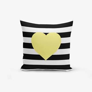 Minimalist Cushion Covers Obliečka na vaknúš s prímesou bavlny  Striped Yellow, 45 × 45 cm, značky Minimalist Cushion Covers