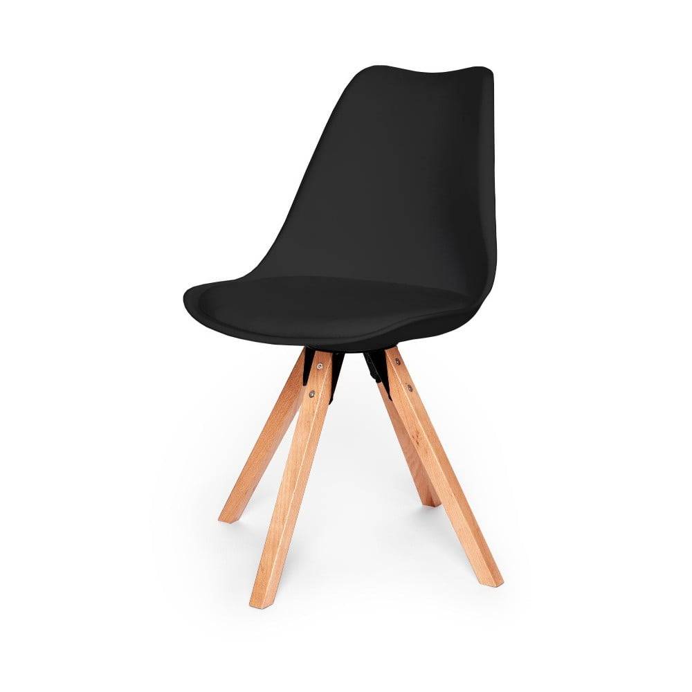 loomi.design Súprava 2 čiernych stoličiek s podnožou z bukového dreva Bonami Essentials Gina, značky loomi.design