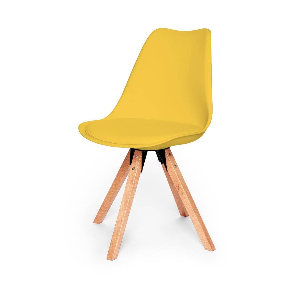 loomi.design Súprava 2 žltých stoličiek s podnožím z bukového dreva Bonami Essentials Gina, značky loomi.design