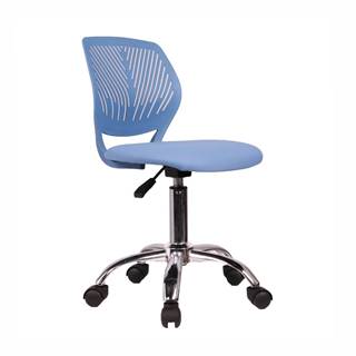 Otočná stolička modrá/chróm SELVA