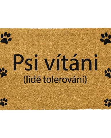 Rohožka z prírodného kokosového vlákna Artsy Doormats Psi vítáni, 40 x 60 cm