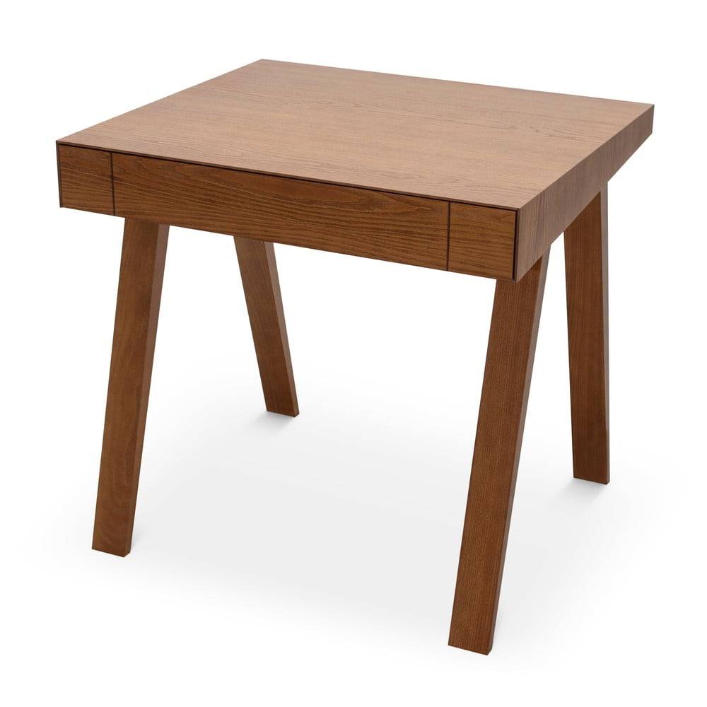 EMKO Hnedý stôl s nohami z jaseňového dreva  4.9, 80 x 70 cm, značky EMKO