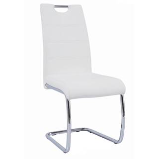 Jedálenská stolička biela/svetlé šitie ABIRA NEW
