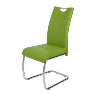 Jedálenská stolička FLORA S zelená, syntetická koža